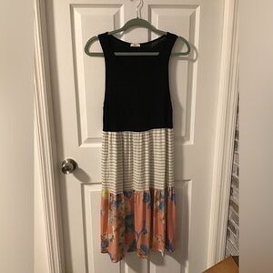 NWOT! Elegant Black and Floral Midi Dress